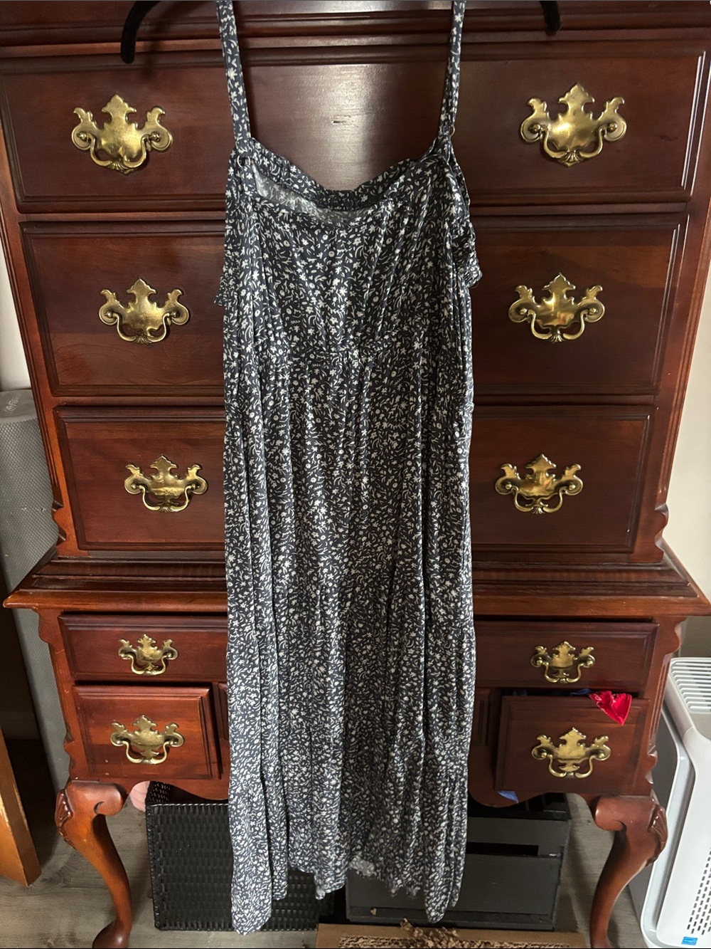 Universal Thread Black and White Floral Spaghetti-Strap Maxi Dress - Picture 3 of 5